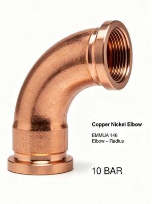 ASME B16.9 CuNi 90/10 銅ニッケルエルボ海水防水突合せ溶接継手マリングレード